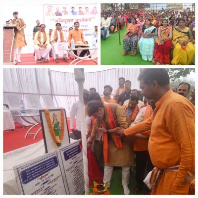 भाजपा प्रदेश अध्यक्ष देव ने 25 लाख की लागत से सड़क, पुलिया निर्माण का किया भूमिपूजन