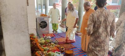 अक्षय तृतीया के अवसर पर की गई घट स्थापना