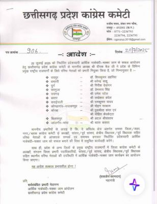 कांग्रेस का आर्थिक चक्काजाम कल,प्रभारी नियुक्त,देखे कौन से नेता को कहा मिला जिम्मा..