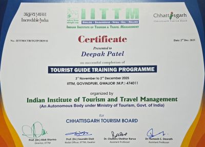 पर्यटन विभाग छत्तीसगढ़ की एक और नई उपलब्धि: आईआईटीटीएम ग्वालियर में प्रशिक्षण प्राप्त कर छत्तीसगढ़ के 45 युवा बने गाइड&hellip;
