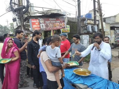 विश्वकर्मा पूजा पर भाठागांव में भव्य महाभण्डारा: हजारों श्रद्धालुओं ने लिया महाप्रसाद