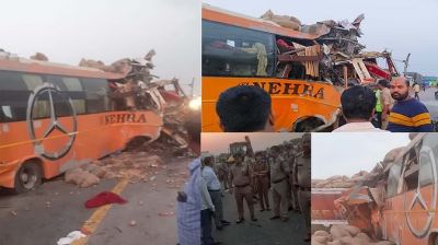 दर्दनाक हादसा : कन्नौज में 40 यात्रियों से भरी बस और ट्रक के बीच टक्कर, 4 की मौत, करीब दो दर्जन घायल