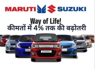 अप्रैल से महंगी होंगी Maruti Suzuki की गाड़ियां, कीमतों में 4% तक की बढ़ोतरी